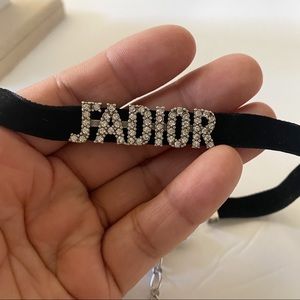 Jadior Black Rhinestone Velvet Chocker Necklace